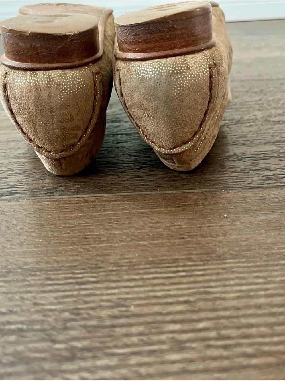 Stuart Weitzman Gold Bit Tan Loafers